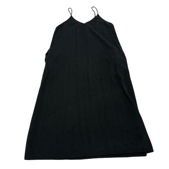 Mod Ref Dress Womens Small Black Knit V Neck Midi Pockets - Picture 2 of 10